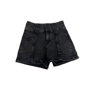 Indigo Rein women shorts Denim Black Size 3/25 With Pockets Front Stretch